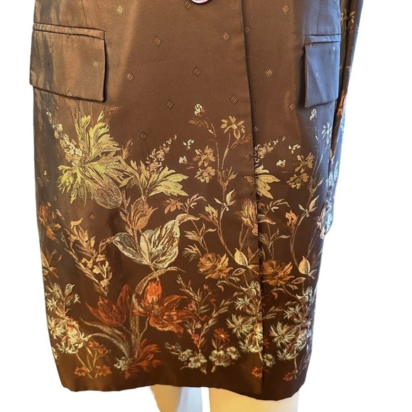 Whistles Brown Long Blazer with Floral Embroidery 4 - Picture 3 of 8